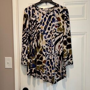 Jess & Jane Patterned Long Sleeve Top